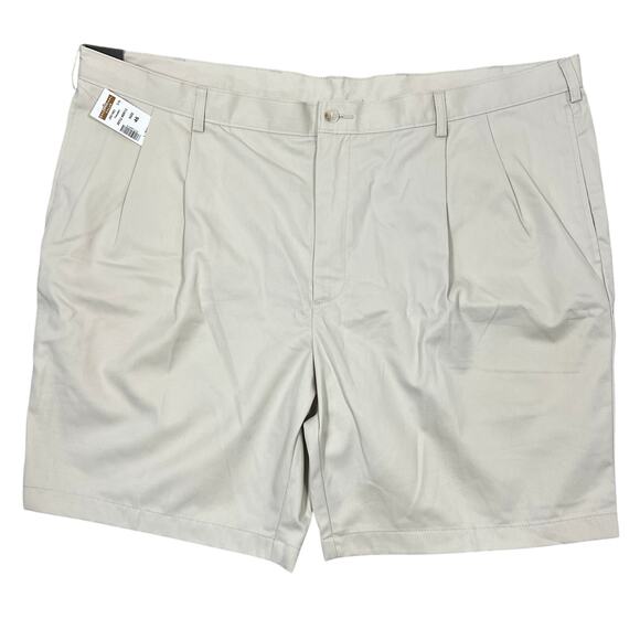 Jos. A Bank Pleated Traveler's Shorts Men Sz 46 Stone Preppy Vacation Casual NEW - Picture 1 of 6
